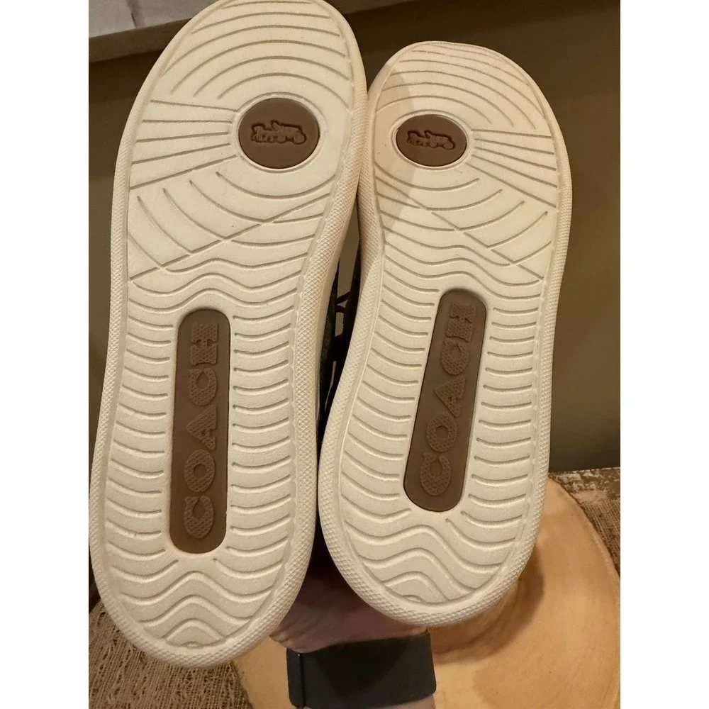 COACH CLIP LOW LOGO SNEAKERS G4949 KHAKI/SADDLE SIZE 9.5D 168$‎